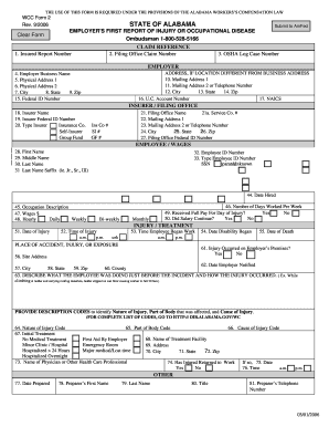 Alabama Employer's First Report of Injury