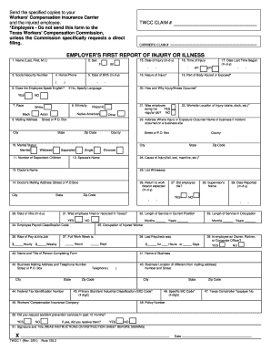 Employer's First Report of Injury or Illness