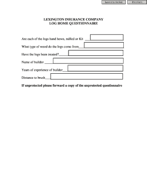 Log Home Insurance Questionnaire