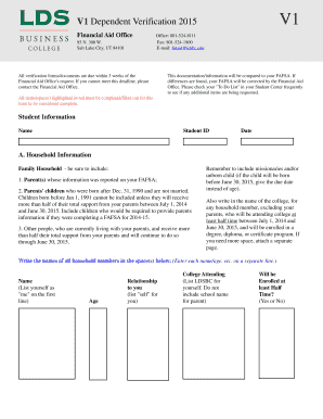V1 Dependent Verification Form 2015