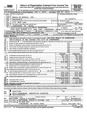 Form 990 Return of Organization Exempt From Income Tax
