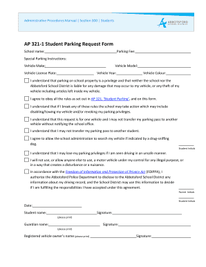 Student Parking Request Form