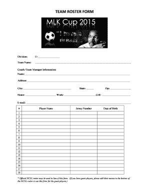 Team Roster Form