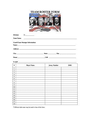 Team Roster Form