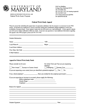 Federal Work Study Appeal