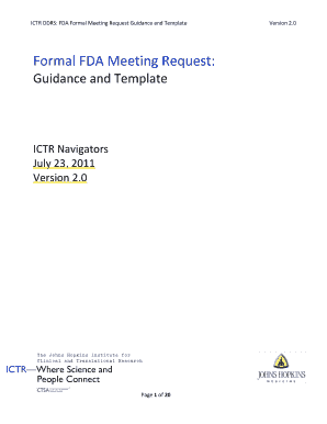 fda meeting request template