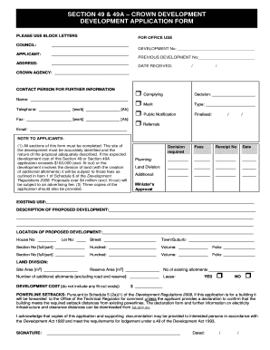 Crown Development Application Form