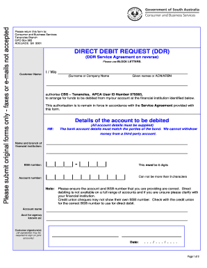 Direct Debit Request Form