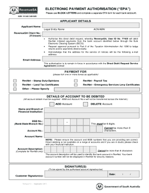 Electronic Payment Authorisation Form