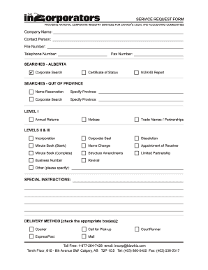Alberta Service Request Form