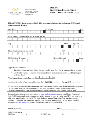 Student Loan Application - San Jose City College - sjcc