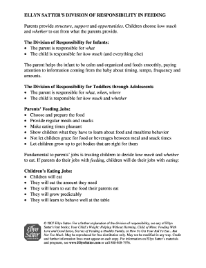Ellyn Satter's Division of Responsibility in Feeding