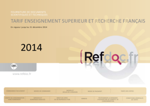 Fourniture de documents scientifiques et techniques