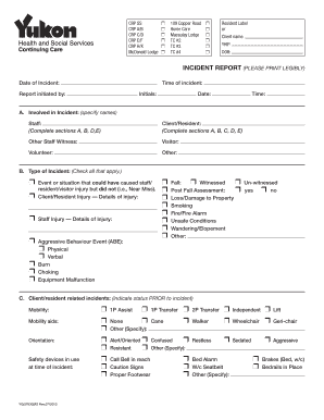 Healthcare Incident Report Form