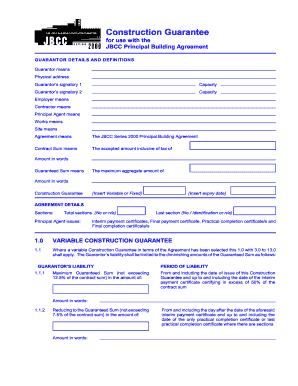 Construction Guarantee Agreement