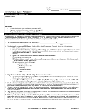 Institutional Client Agreement