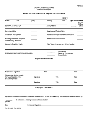 Teacher Performance Evaluation Report