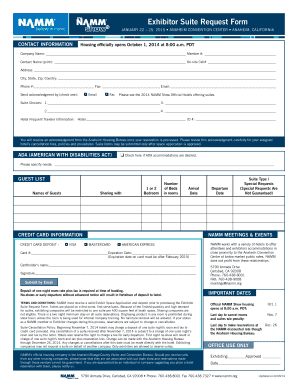 Exhibitor Suite Request Form