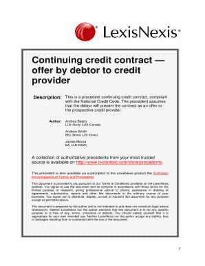 Continuing Credit Contract Offer by Debtor