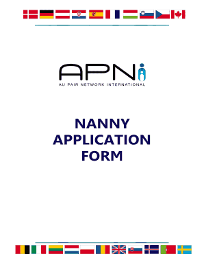 NANNY APPLICATION FORM - Au Pair Network International