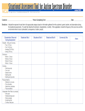 Autism Spectrum Disorder Situational Assessment Tool