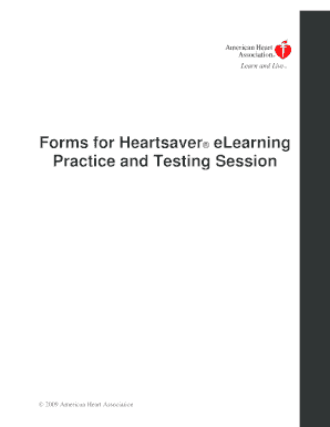 Heartsaver eLearning Practice and Testing Session Checklist