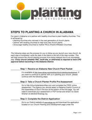 Steps to Planting a Church in bAlabamab - bAlabamab District Council of bb - adcag