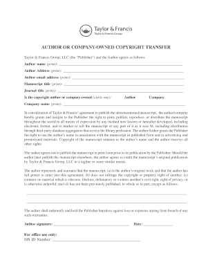Taylor & Francis Copyright Transfer Agreement