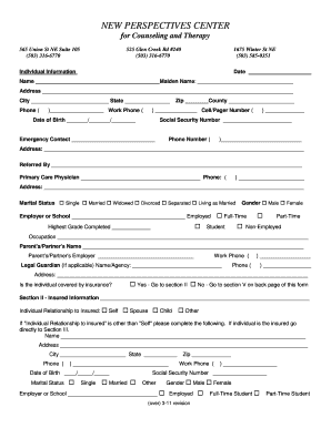 New Perspectives Center Client Intake Form