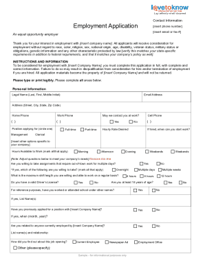 Employment Application Form