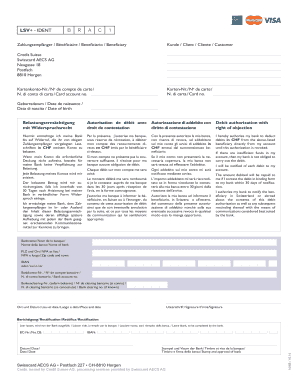 Credit Suisse Debit Authorization Form