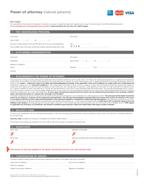 Swisscard Power of Attorney