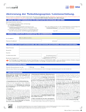 Anfrage zur Kreditvereinbarung für Kreditkarten