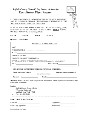 Boy Scouts Recruitment Flyer Request