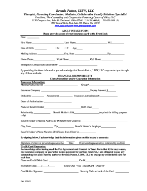 Adult Intake Form