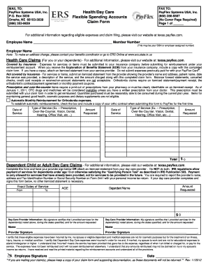 Health and Day Care Claim Form