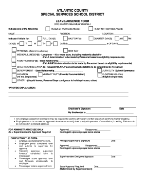 Atlantic County Leave Absence Form