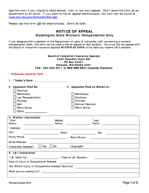 Washington State Workers' Compensation Appeal Form