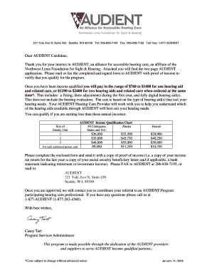 Microsoft audient letter form