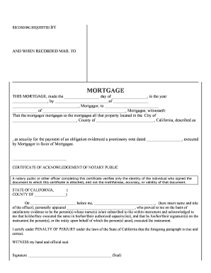 California Mortgage Agreement