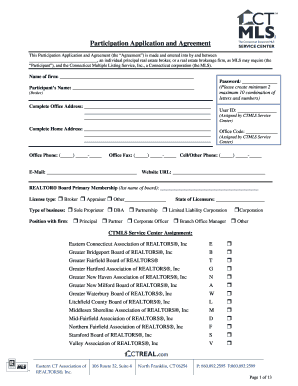 Connecticut Multiple Listing Service Participation Agreement