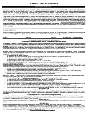 Florida Residency Classification Form