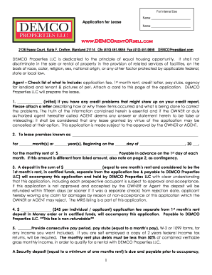 Application for Lease