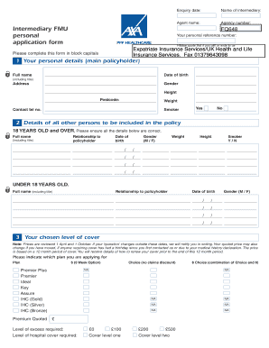UK Health Insurance Application Form
