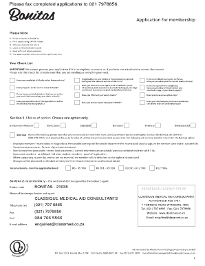 Bonitas Medical Aid Application Form
