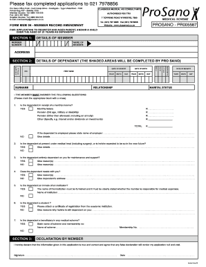 Classique Medical Aid Dependant Registration Form