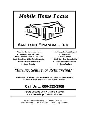 Manufactured Home Loan Application