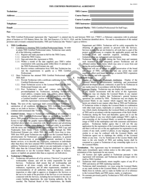 THX Certified Professional Agreement