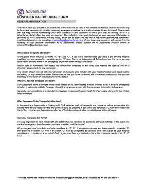 G Adventures Medical Form