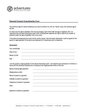 Parental Consent Guardianship Form